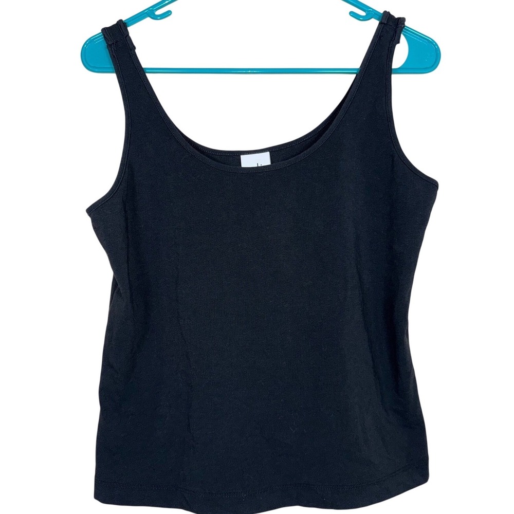 Cabi Womens Black Scoop Neck Tank Top Sleeveless Stretch Layering Cami Size L